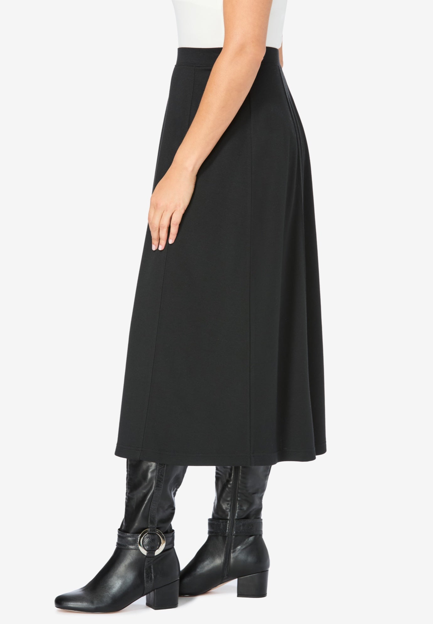 Ponte Knit A-Line Skirt image number 2