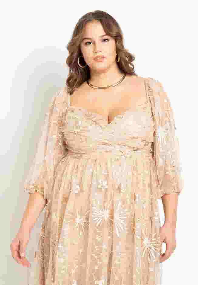 Ruched Bodice Novelty Sequin Dress image number 1