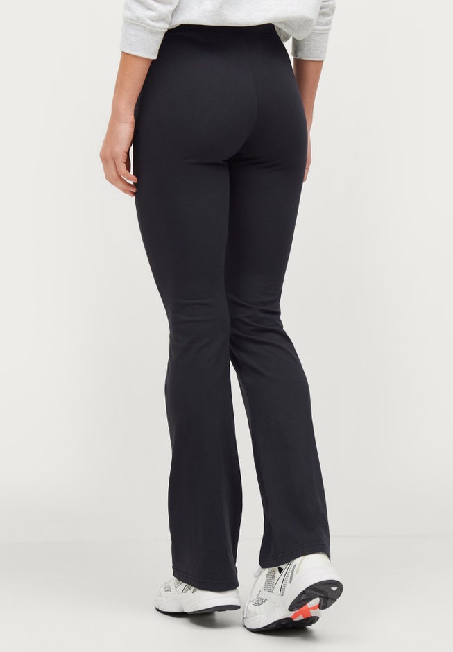 Cotton Spandex Full Length Bootcut Flat Waistband Leggings image number 1