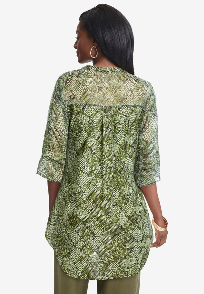 Hi-Low Linen Tunic image number 1