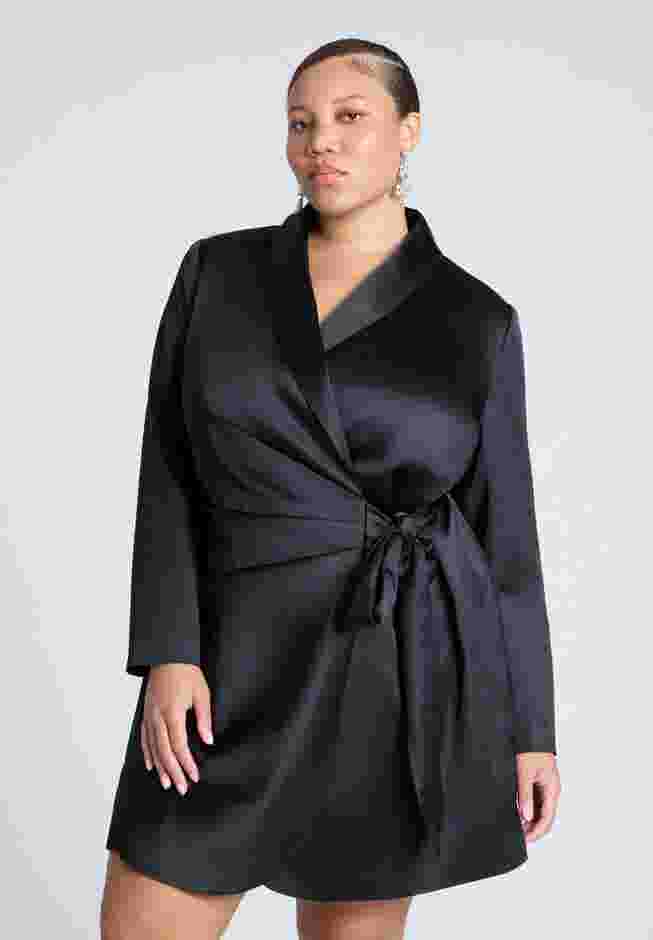 Tie Detail Blazer Mini Dress image number 2