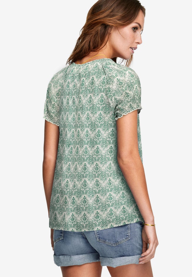 Ruffle Trim Peasant Blouse image number 1