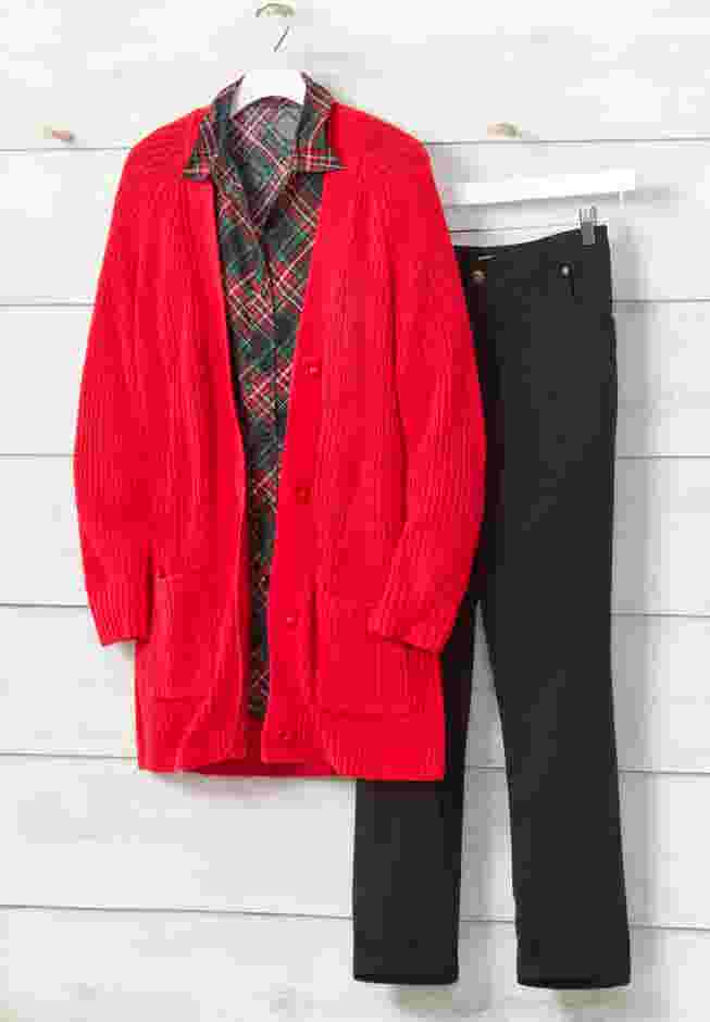 Button-Front Shaker Cardigan image number 5