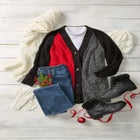 Button-Front Shaker Cardigan image number null