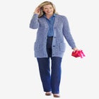 Button-Front Shaker Cardigan image number null