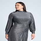 Mock Neck Lurex Midi image number null