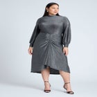 Mock Neck Lurex Midi image number null