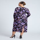 Printed Velvet Midi Dress image number null