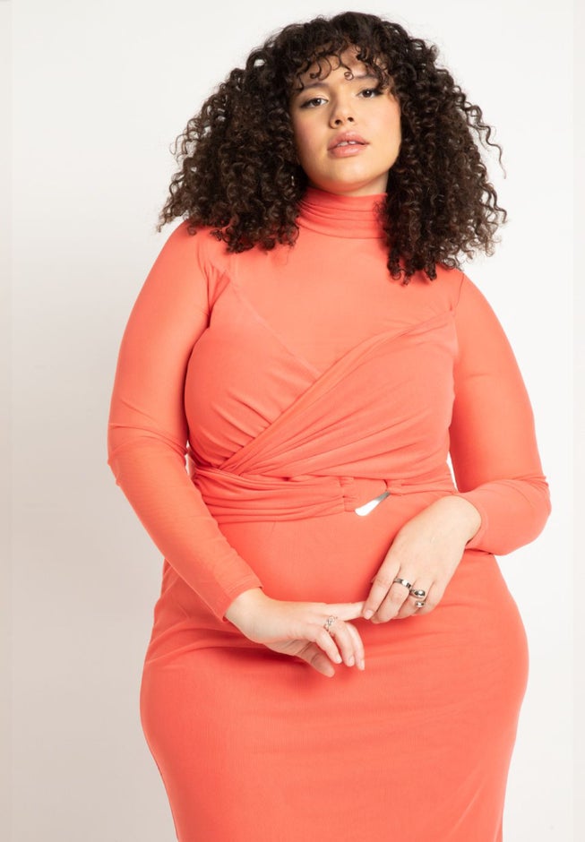 Sheer Dress With Wrap Detail image number 1