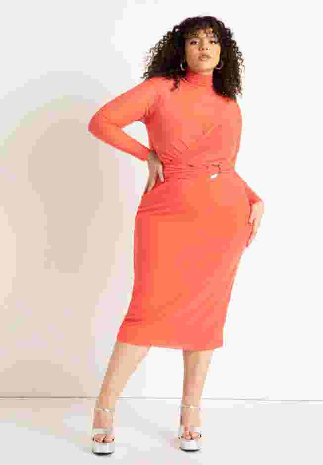 Sheer Dress With Wrap Detail image number 0