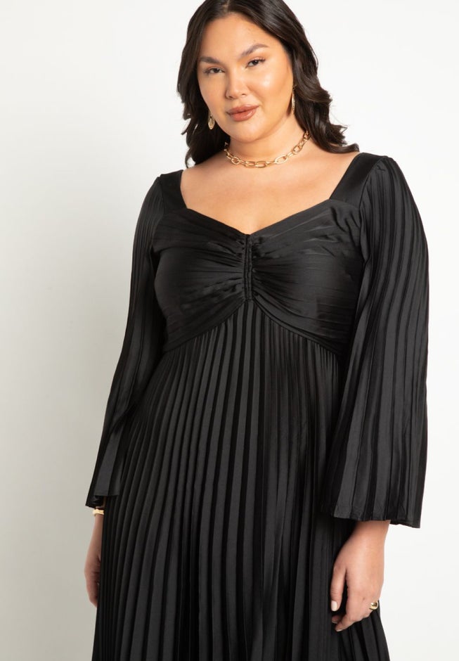 Pleated Satin Maxi Dress image number 1