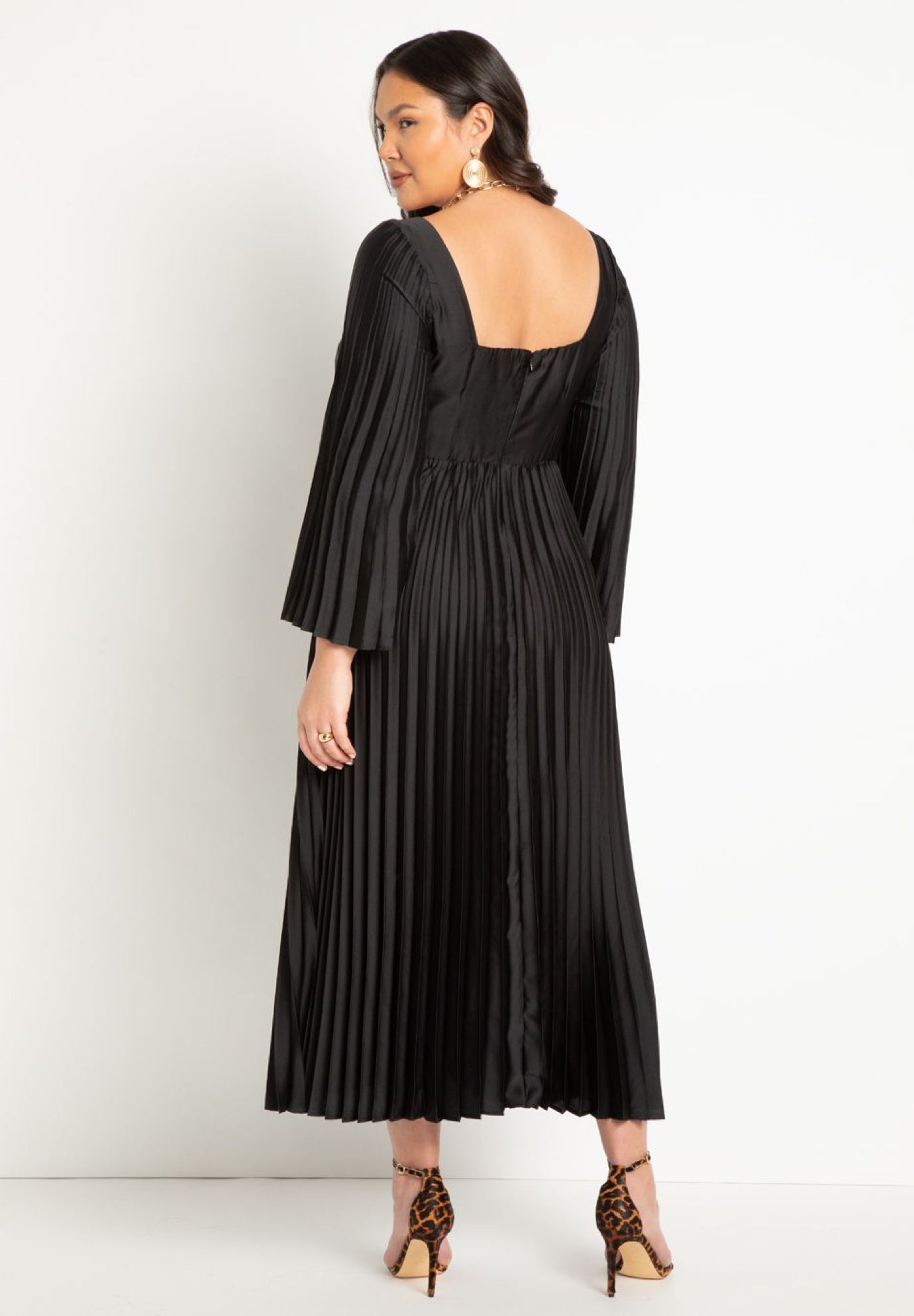 Pleated Satin Maxi Dress image number 2
