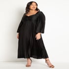 Pleated Satin Maxi Dress image number null