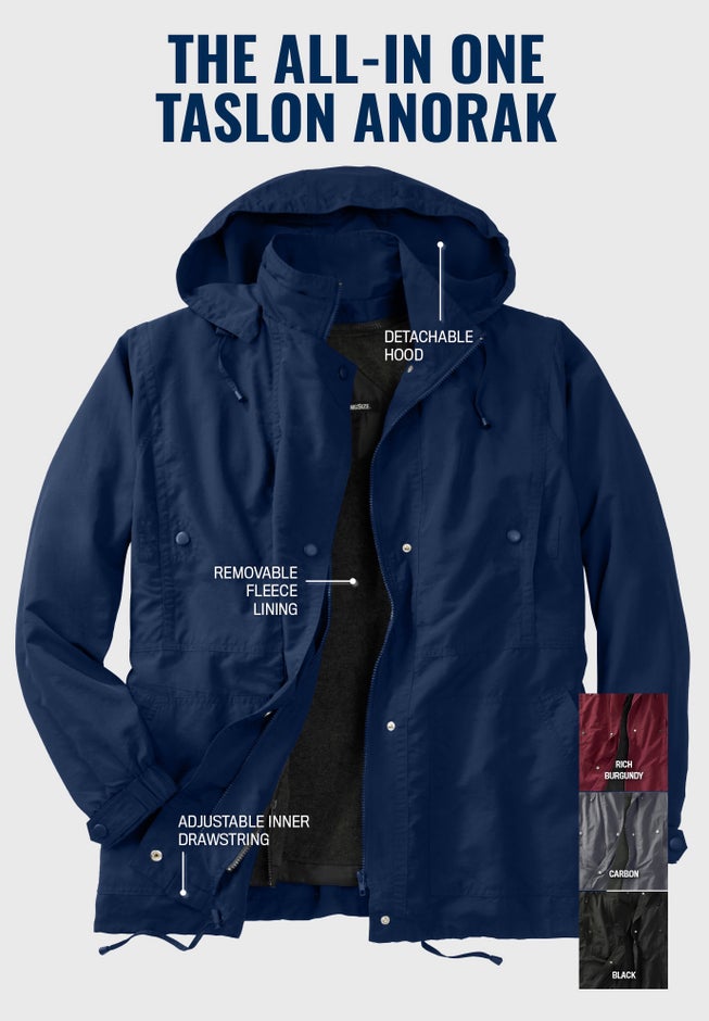 Fleece-lined Taslon® Anorak image number 5