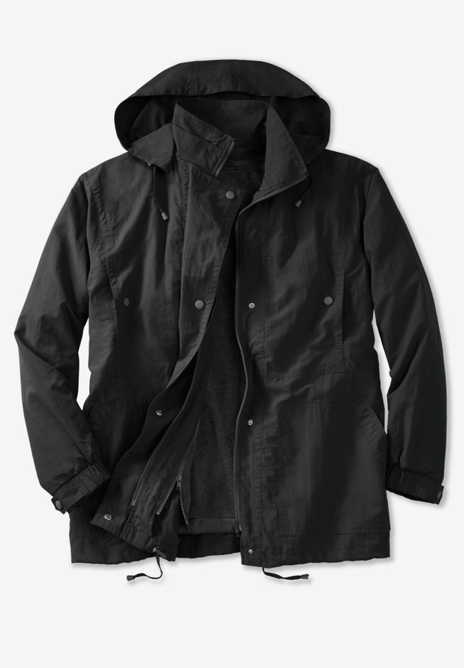 Fleece-lined Taslon® Anorak image number 0