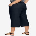 Linen-Blend Drawstring Capris image number null