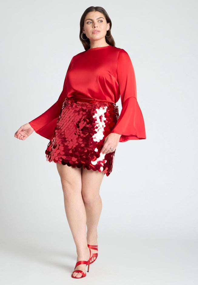 Open Back Flared Sleeve Top image number null