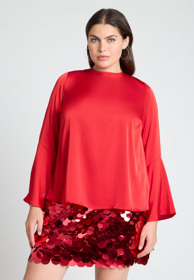 Open Back Flared Sleeve Top image number null