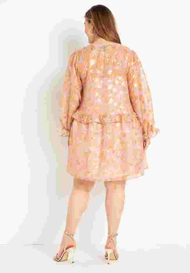 Clipped Jacquard Ruffle Mini Dress image number 2