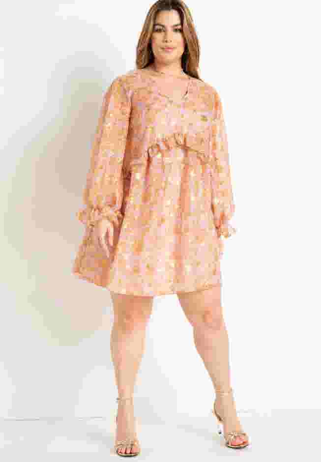Clipped Jacquard Ruffle Mini Dress image number 0