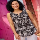 Sleeveless Pintuck Gauze Shirt image number 0