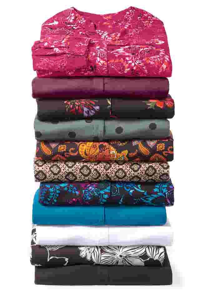 Rayon 7-Day Three-Quarter Sleeve Tab-Front Tunic image number 2
