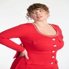 Eloquii X Kate Spade New York Dramatic Bow Rhinestone Mini Dress image number null