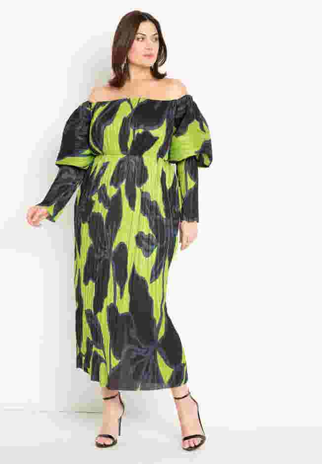 Off The Shoulder Pleated Dress image number 0