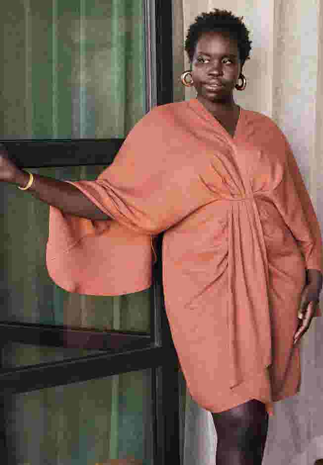 Draped Linen Dress image number 3