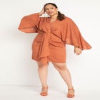 Draped Linen Dress image number null