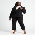 The 365 Semi Stretch Double Breast Collarless Blazer image number 2