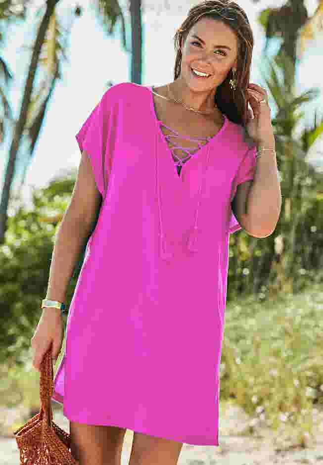 Esme Lace Up Cover Up Dress image number 0
