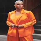 Oversized Satin Blazer image number null