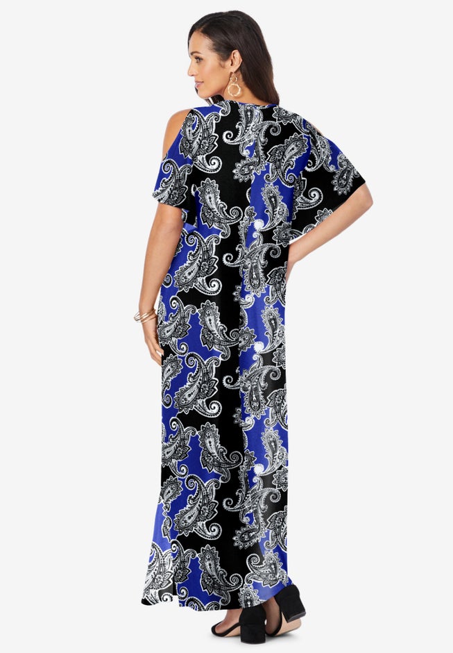 Stretch Knit Cold Shoulder Maxi Dress image number 1