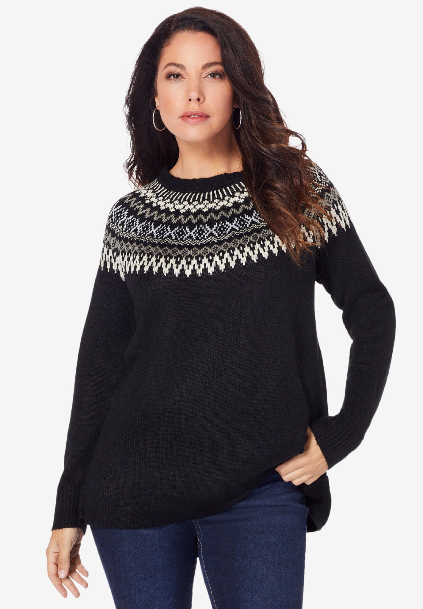 Fair Isle Pullover Sweater image number 1