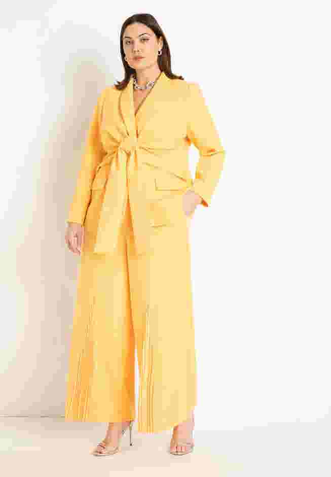 Tie Waist Blazer with Shawl Lapel image number 2