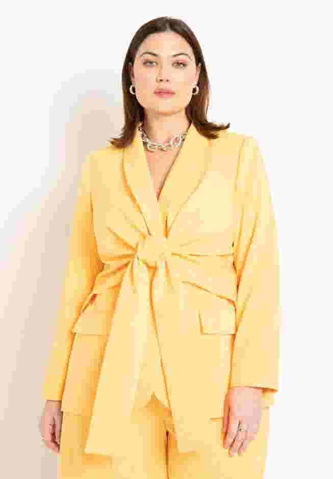 Tie Waist Blazer with Shawl Lapel image number 0