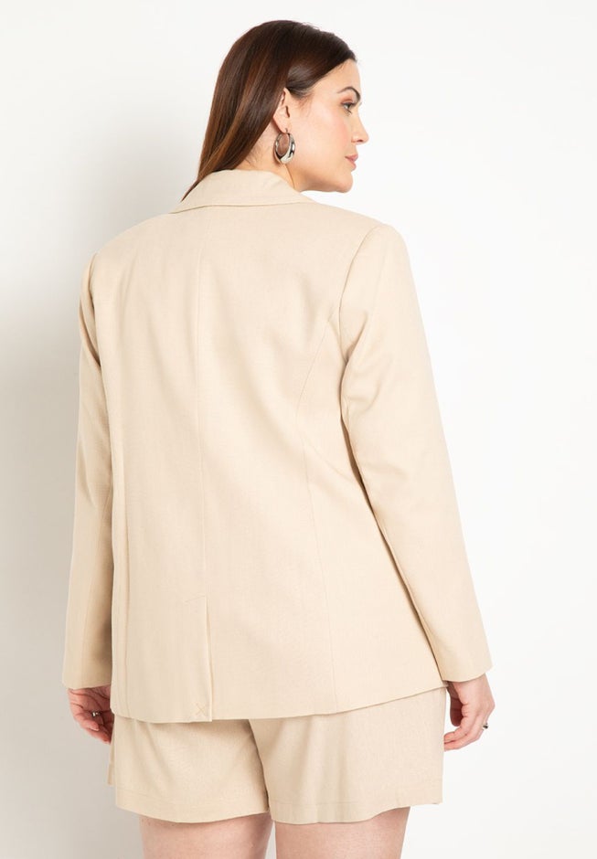 Long Relaxed Linen Blazer image number 1