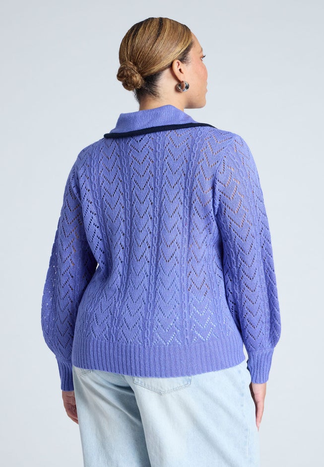 Collared Sweater With Tie image number null