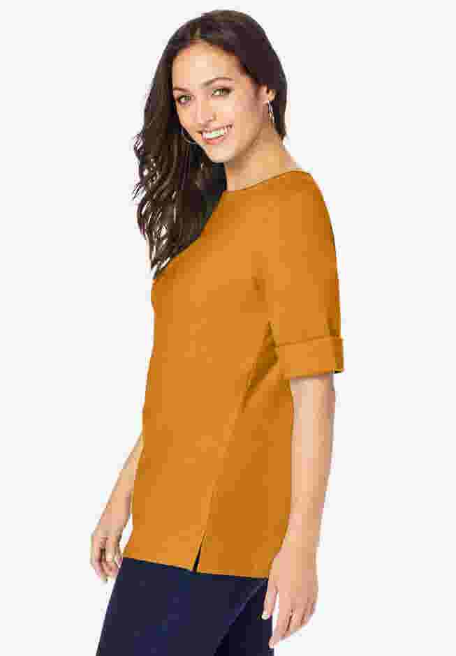 Stretch Cotton Cuff Tee image number 2