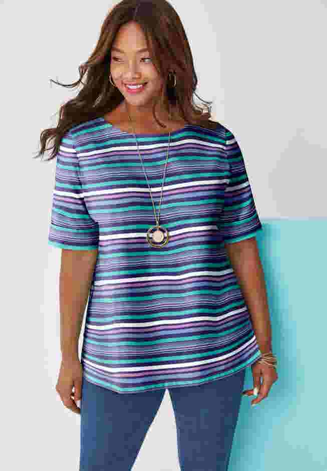 Stretch Cotton Cuff Tee image number 5
