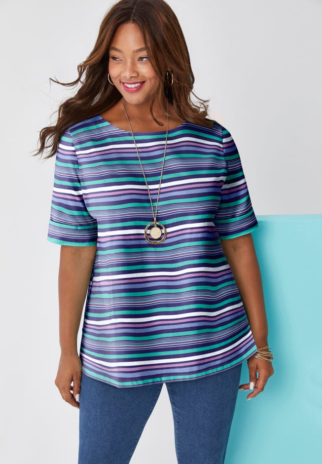 Stretch Cotton Cuff Tee image number 5