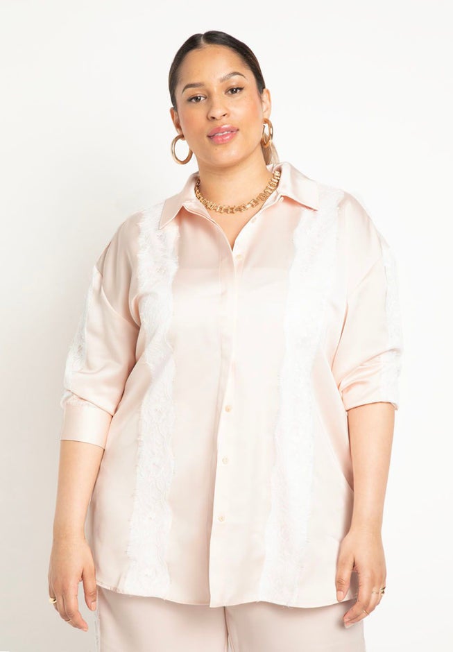 Lace Detail Satin Jacket image number 1