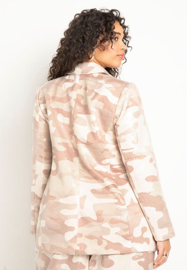 Printed Sequin Blazer image number 1