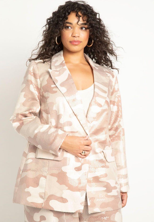 Printed Sequin Blazer image number 0