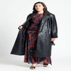 Faux Leather Trench Coat image number null