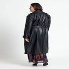 Faux Leather Trench Coat image number null