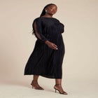 Plisse Open Sleeve Dress image number null