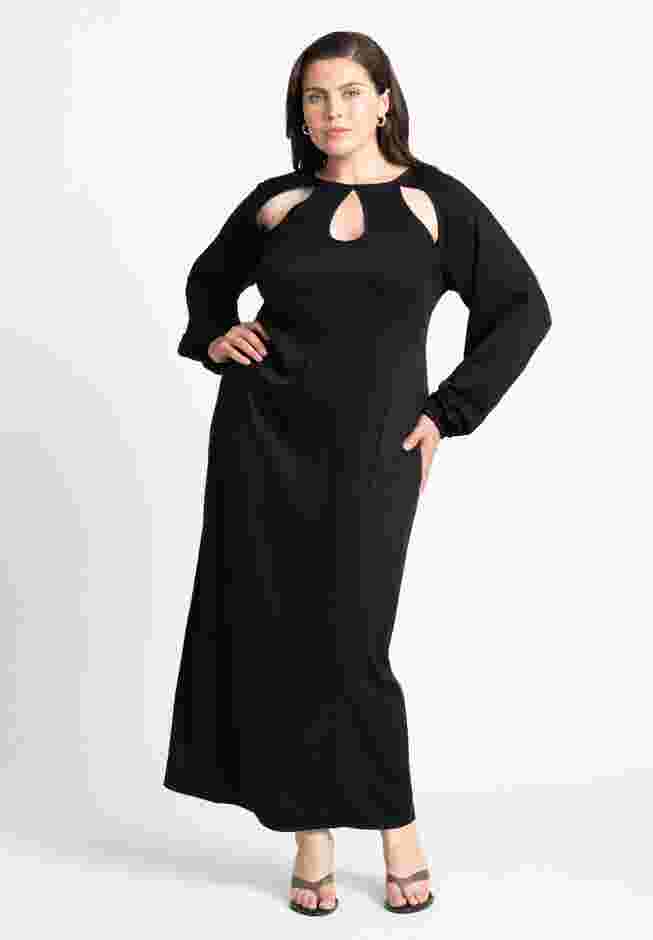 Cutout Neckline Puff Sleeve Dress image number 1