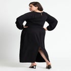 Cutout Neckline Puff Sleeve Dress image number null